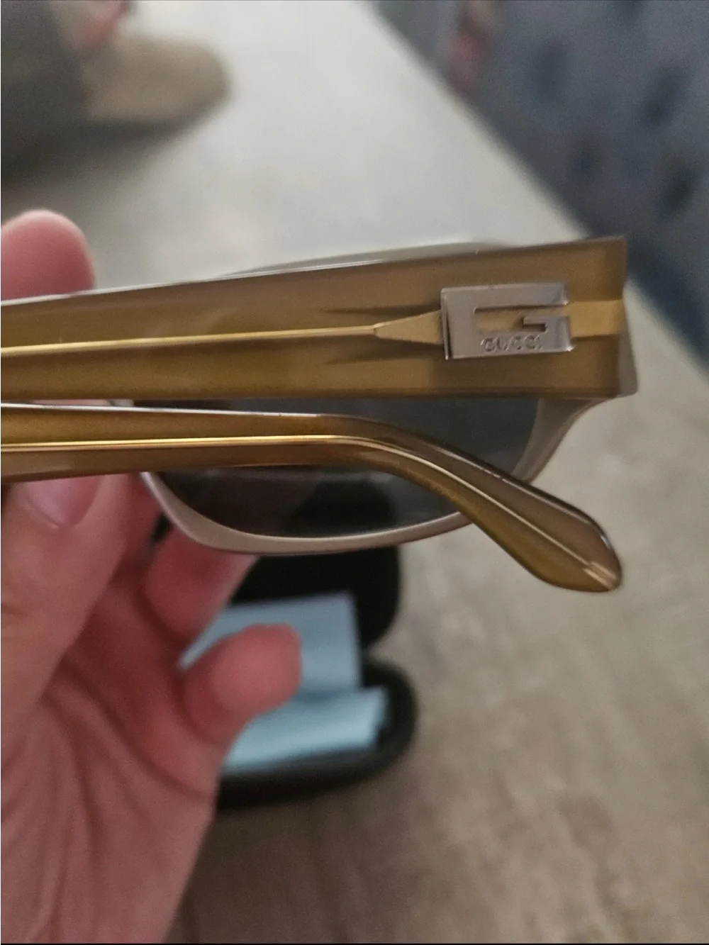 Gucci Vintage Rectangular Sunglasses with Dark Lenses